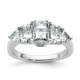 14k White Gold 2 3/4 carat Lab Grown Diamond VS+ F+ Radiant and Trillion Five Stone Complete Band