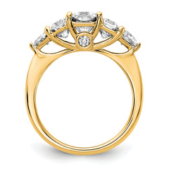 14k 2 3/4 carat Lab Grown Diamond VS+ F+ Radiant and Trillion Five Stone Complete Band