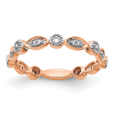 14k Rose Gold Diamond Fancy Band