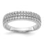 Three-Row Diamond Band in 14K White Gold, 5mm (1/2 ct. tw.), Size 6.75–7 - Sophia Jewelers