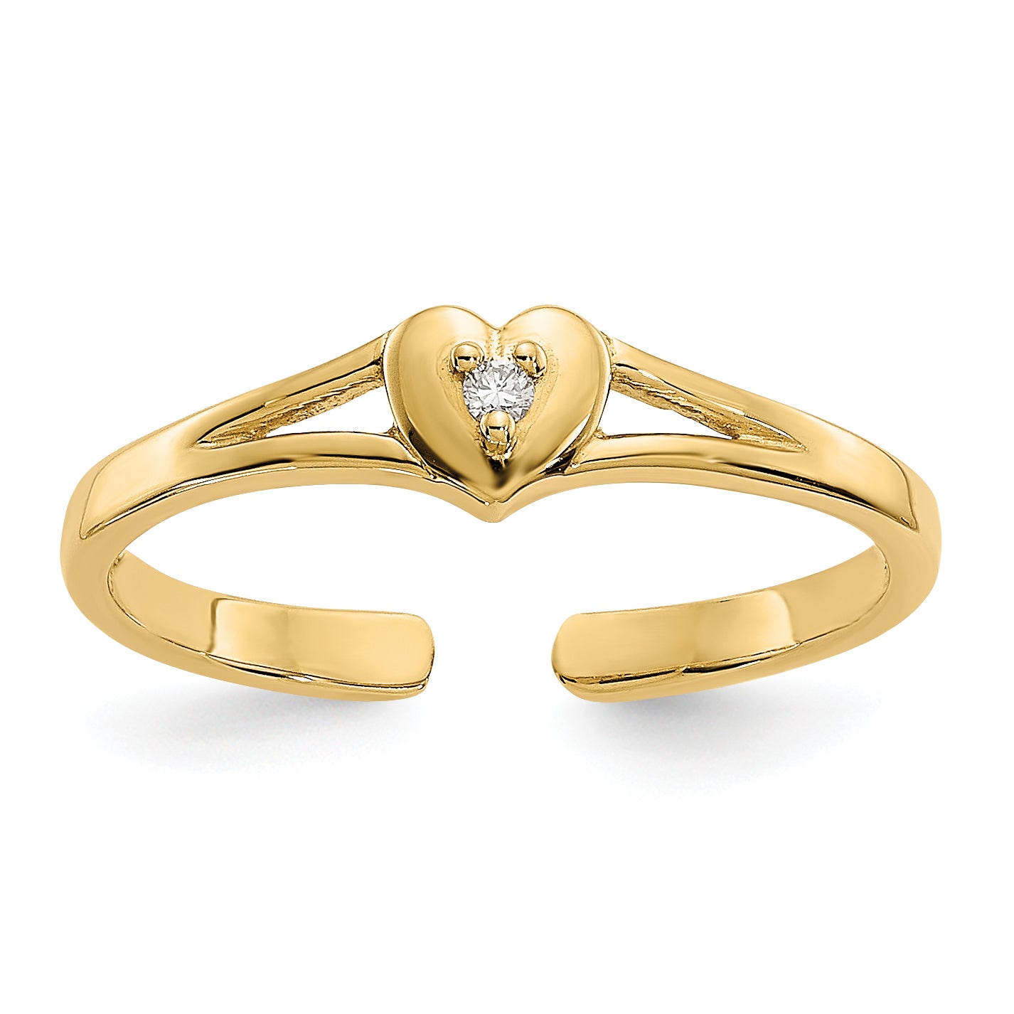 10K .01ct Diamond Heart Toe Ring