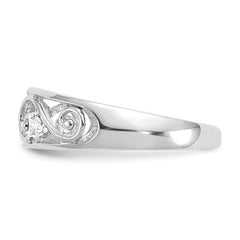 14k White Gold .02ct Diamond Scroll Toe Ring