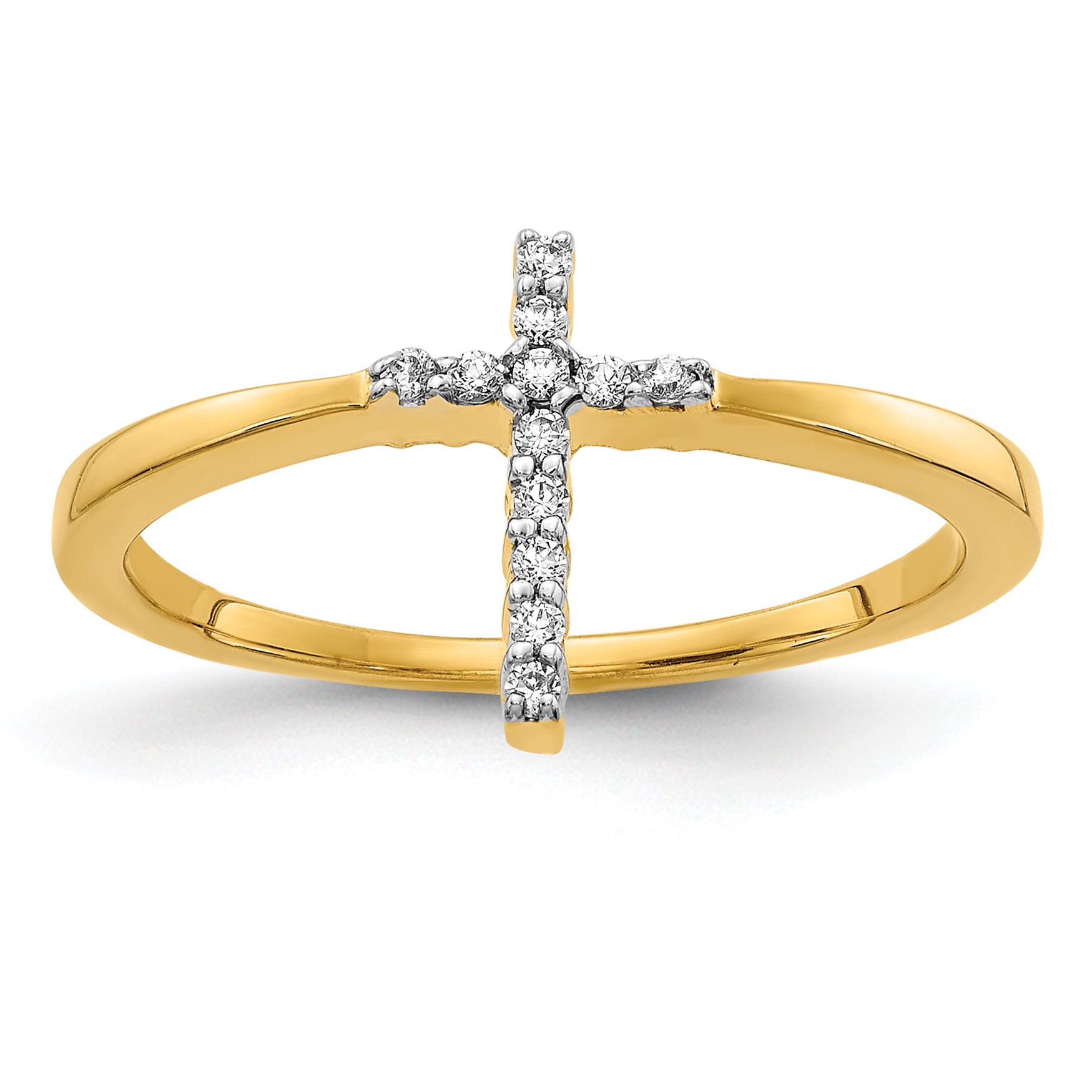 14k 1/15 carat Lab Grown Diamond VS/SI+ G+ Complete Cross Ring