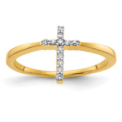 14k 1/15 carat Lab Grown Diamond VS/SI+ G+ Complete Cross Ring
