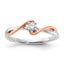 First Promise 14k Two-tone Rose and White Gold 1/8 carat Lab Grown Diamond VS/SI+ G+ Complete Petite Engagement Ring