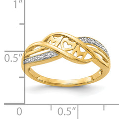 10K w/Rhodium Diamond MOM Ring