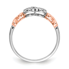 10K Rose Gold w/White Rhodium Diamond Infinity Ring