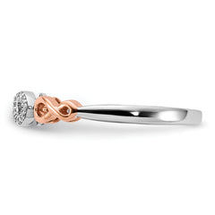 10K Rose Gold w/White Rhodium Diamond Infinity Ring