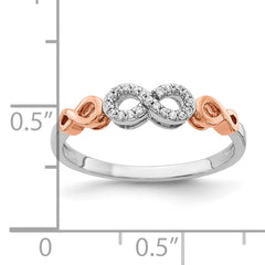 10K Rose Gold w/White Rhodium Diamond Infinity Ring