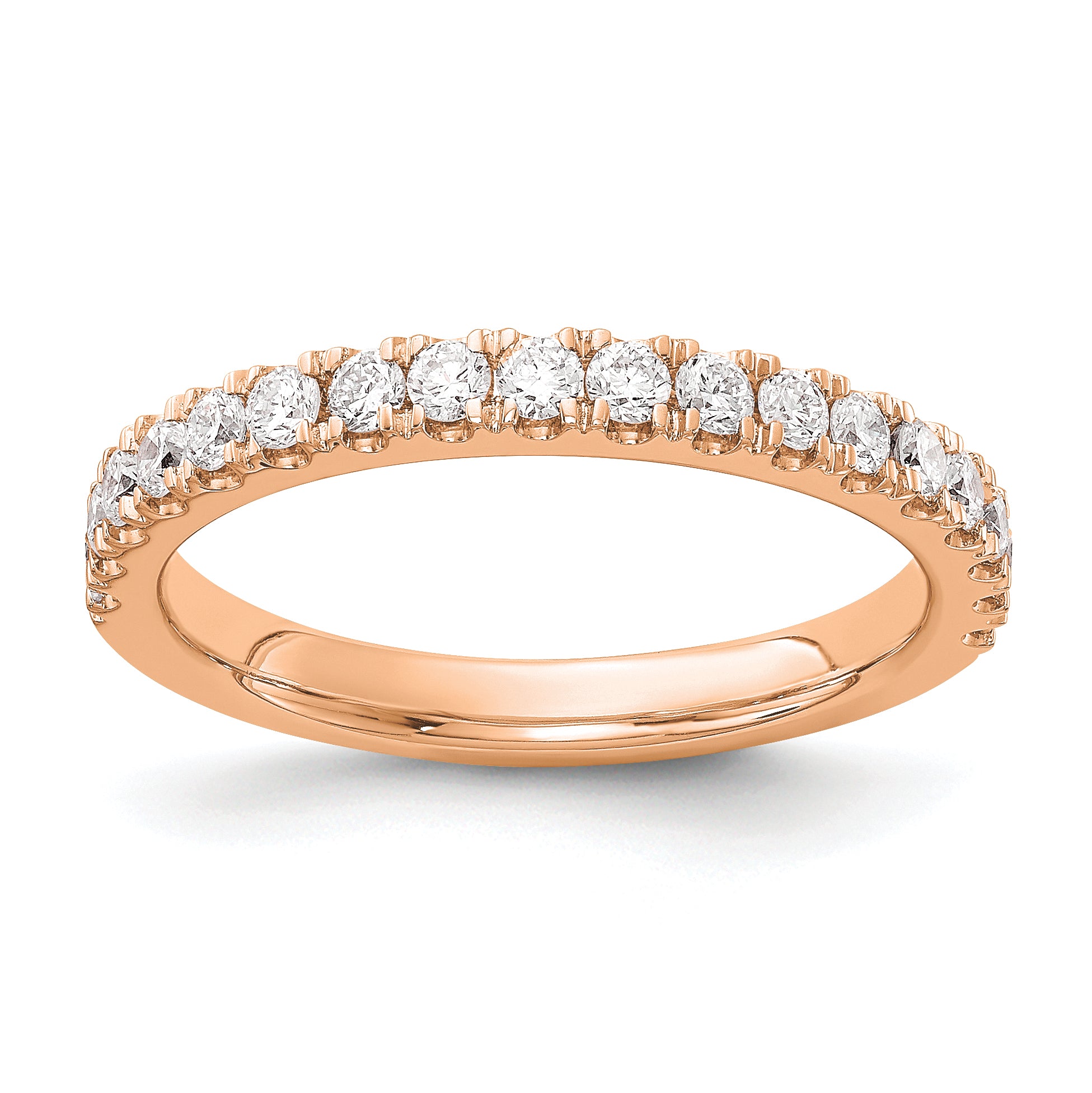 14k Rose Gold 1/2 carat Lab Grown Diamond VS/SI+ G+ Complete Wedding Band