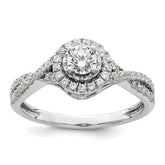 10K White Gold Eternal Promise Lab Grown VS/SI+ G+ Dia Halo Complete Ring
