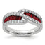 Lab-Grown Diamond & Lab-Created Ruby Ring in 14K White Gold (5/8 ct. tw.), Size 7 - Sophia Jewelers
