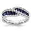 Lab-Grown Diamond & Lab-Created Blue Sapphire Ring in 14K White Gold, 2.5x1.4mm (5/8 ct. tw.), Size 7 - Sophia Jewelers