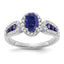 Oval Lab-Grown Diamond & Lab-Created Blue Sapphire Ring in 10K White Gold (1/3 ct. tw.), Size 7 - Sophia Jewelers