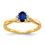 10k Diamond and Oval Sapphire Ring