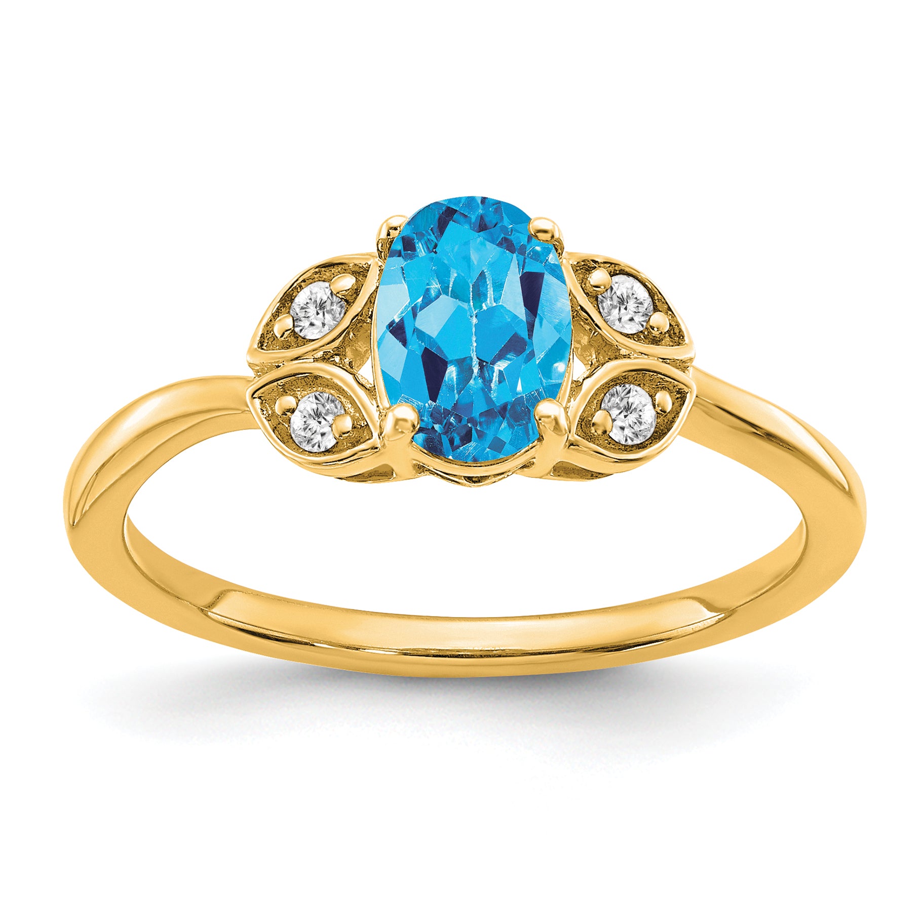 10k Blue Topaz and Diamond Ring