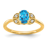 10k Blue Topaz and Diamond Ring