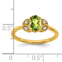 14k Peridot and Diamond Ring