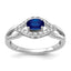 Oval Sapphire & Diamond Ring in 10K White Gold (1/10 ct. tw.), Size 7 - Sophia Jewelers