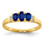 10k Polished Triple Sapphire and Diamond 3-stone Ring