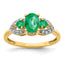 Oval Emerald & Diamond Ring in 14K Yellow Gold (1/5 ct. tw.), Size 7 - Sophia Jewelers