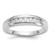 14k White Gold Diamond Mens Channel Ring
