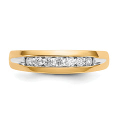 14k w/Rhodium Diamond Mens Channel Ring