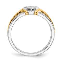 14k Two-tone Diamond Mens Ring