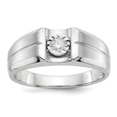 14k White Gold Diamond Mens Ring