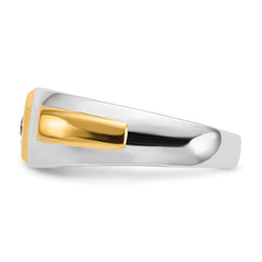 14k Two-tone Diamond Mens Ring