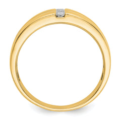 14k Mens Diamond Polished and Satin Ring