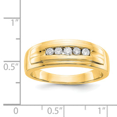 14k Diamond Mens 5-stone Ring