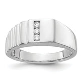 14k White Gold Diamond Mens Ring