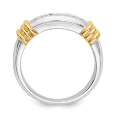 14k Two-tone Diamond Mens Ring