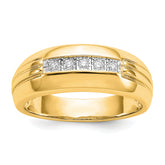 14k Diamond 5-stone Mens Ring