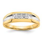 14k with Rhodium Diamond Mens Ring