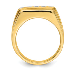 14k Diamond 5-stone Mens Ring