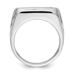14k White Gold Diamond 5-stone Mens Ring