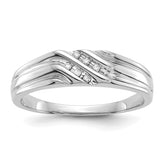 14k White Gold Diamond Mens Ring