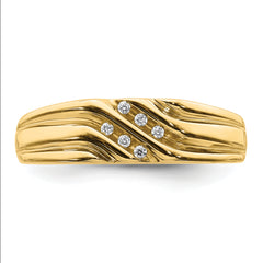 14k w/Rhodium Diamond Mens Ring