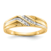 14k w/Rhodium Diamond Mens Ring