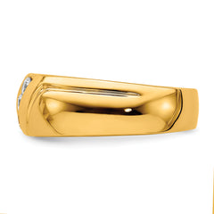 14k Diamond 3-stone Mens Ring