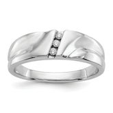 14k White Gold Diamond Mens Ring