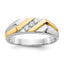 Men's Diagonal Stripe Diamond Ring in 14K Two-Tone Gold (1/6 ct. tw.), Size 10 - Sophia Jewelers