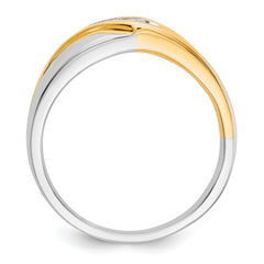 14k Two-tone Diamond Mens Ring