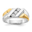 Men's Three-Stone Lab-Grown Diamond Ring in 14K Two-Tone Gold, 3.5mm (1/2 ct. tw.), Size 10 - Sophia Jewelers
