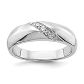 14k White Gold Diamond Mens Ring
