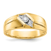 14k and Rhodium Diamond Mens Ring