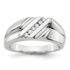 14k White Gold Diamond Mens Ring