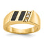 Men's Diagonal Onyx & Diamond Ring in 14K Yellow Gold (1/20 ct. tw.), Size 10 - Sophia Jewelers